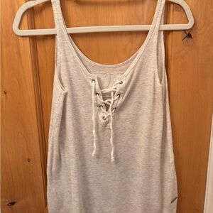 Abercrombie Lace-Up Tank Top - Heather Gray